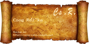 Csog Réka névjegykártya